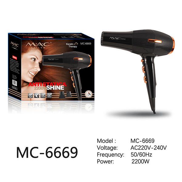 سشوار مخصوس موهای کراتین مک استایلر مدل 6669